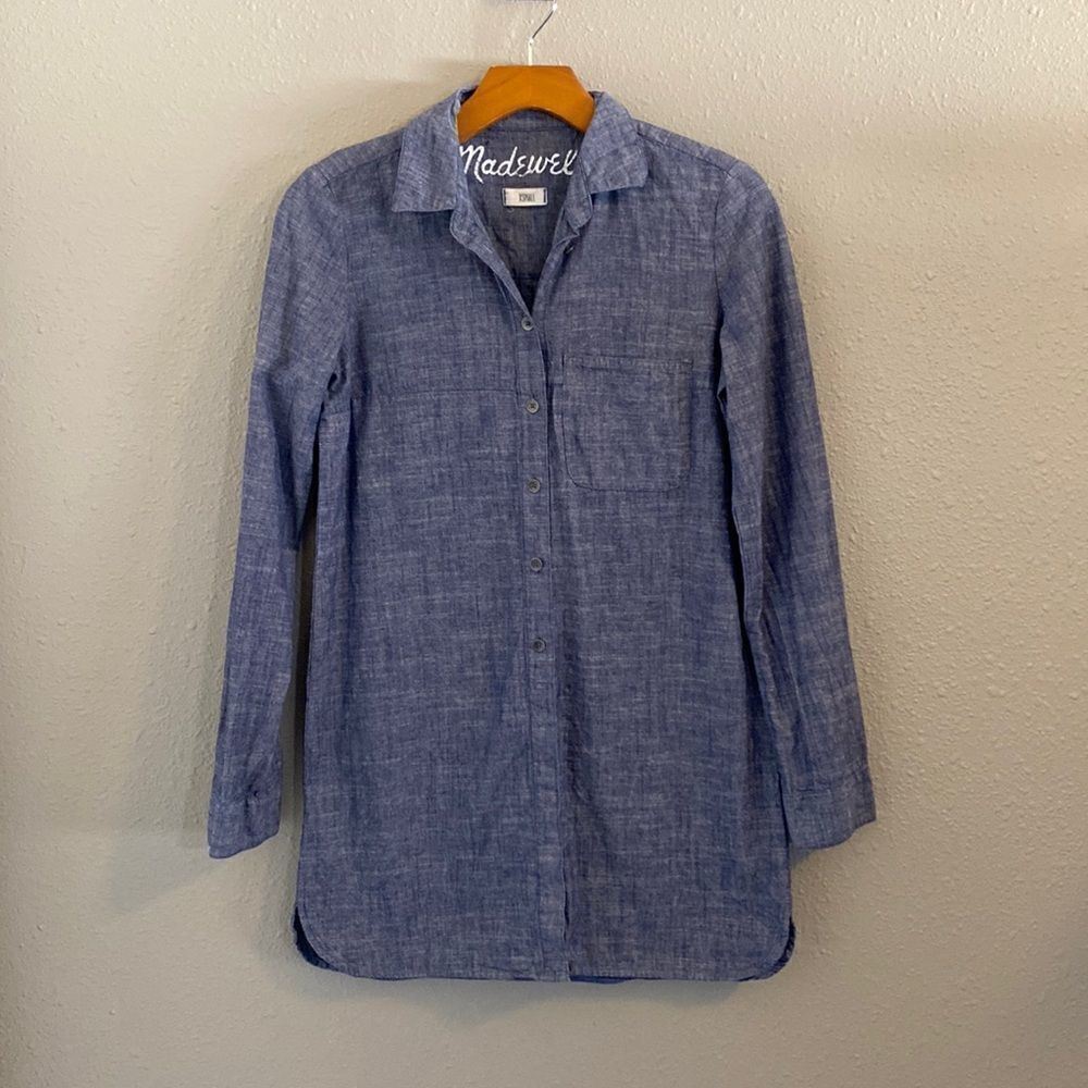 MADEWELL - long sleeve, denim style button down top